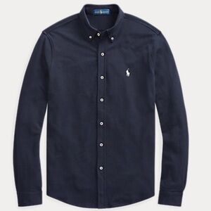 Men’s Large Navy/White logo featherweight mesh long sleeved shirt